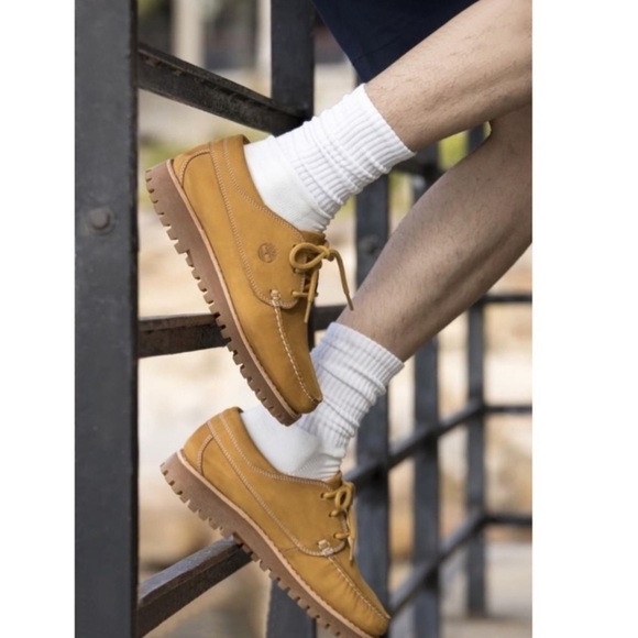 TIMBERLAND • Jackson’s Landing Oxford Wheat Nubuck Loafers MocToe Shoes - Picture 2 of 8